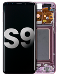 OLED-Display mit Rahmen für Samsung Galaxy S9 (gebrauchter OEM-Ausbau, Qualität B/C) (Lilac Purple)