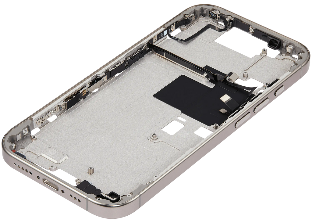 Midframe/Rahmen mit Power And Volume Button für iPhone 16 Pro (US-Version) (Aftermarket Plus) (Natural Titanium)