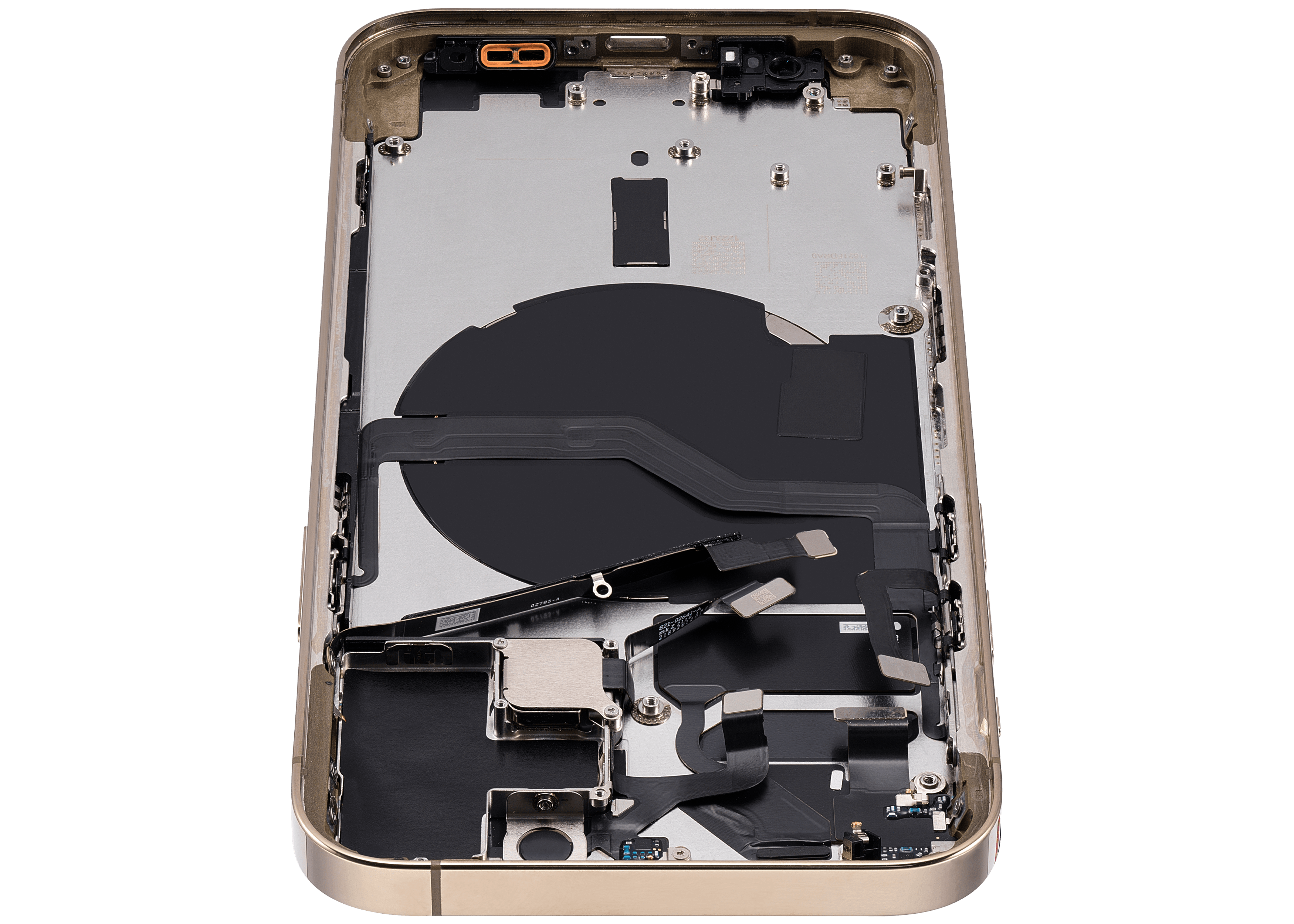 Backcover/Rahmen mit Small Parts für iPhone 12 Pro (EU / Global Version) (gebrauchter OEM-Ausbau, Qualität C) (Gold)