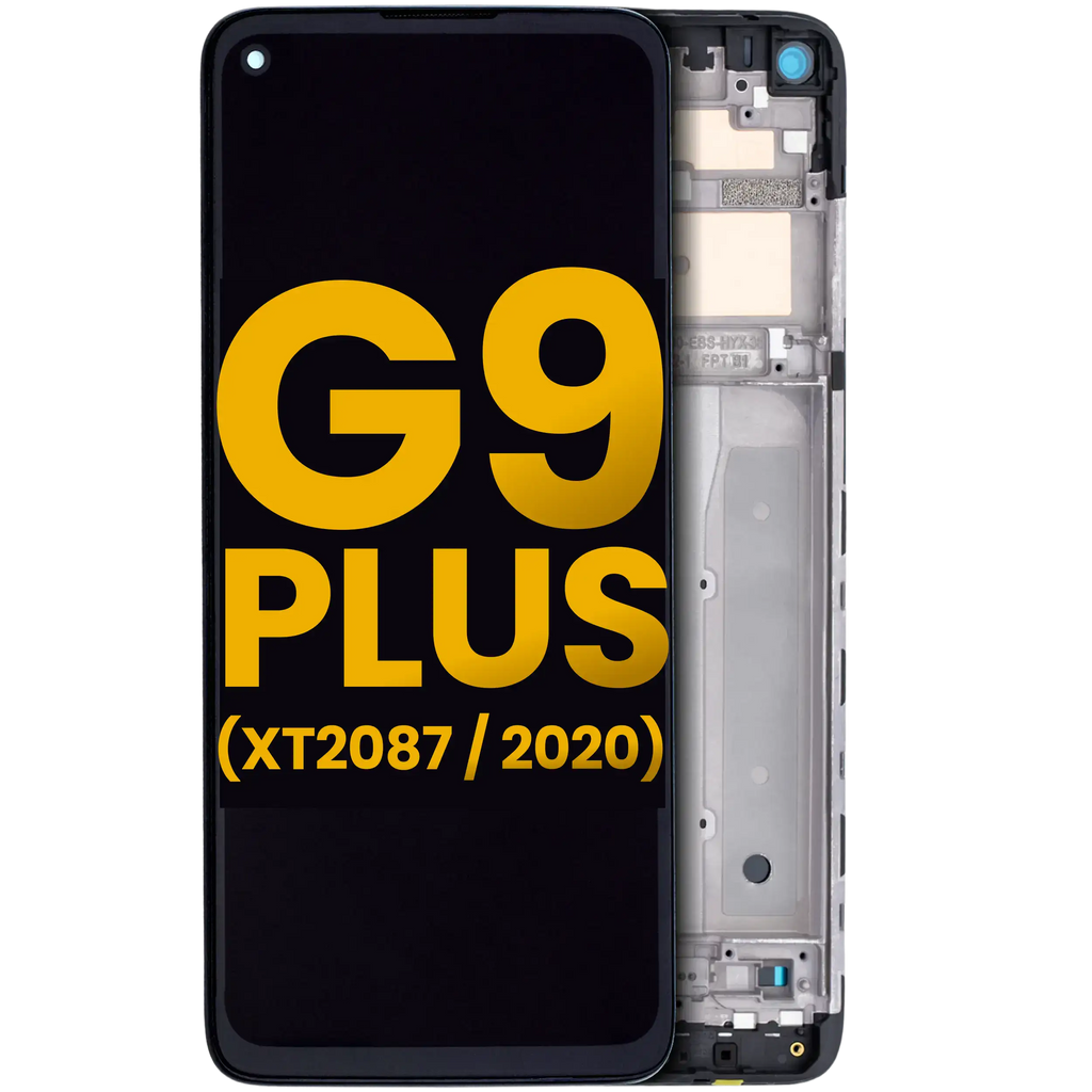 LCD-Display mit Rahmen für Motorola Moto G9 Plus (XT2087 / 2020) (Refurbished) (Alle Farben)
