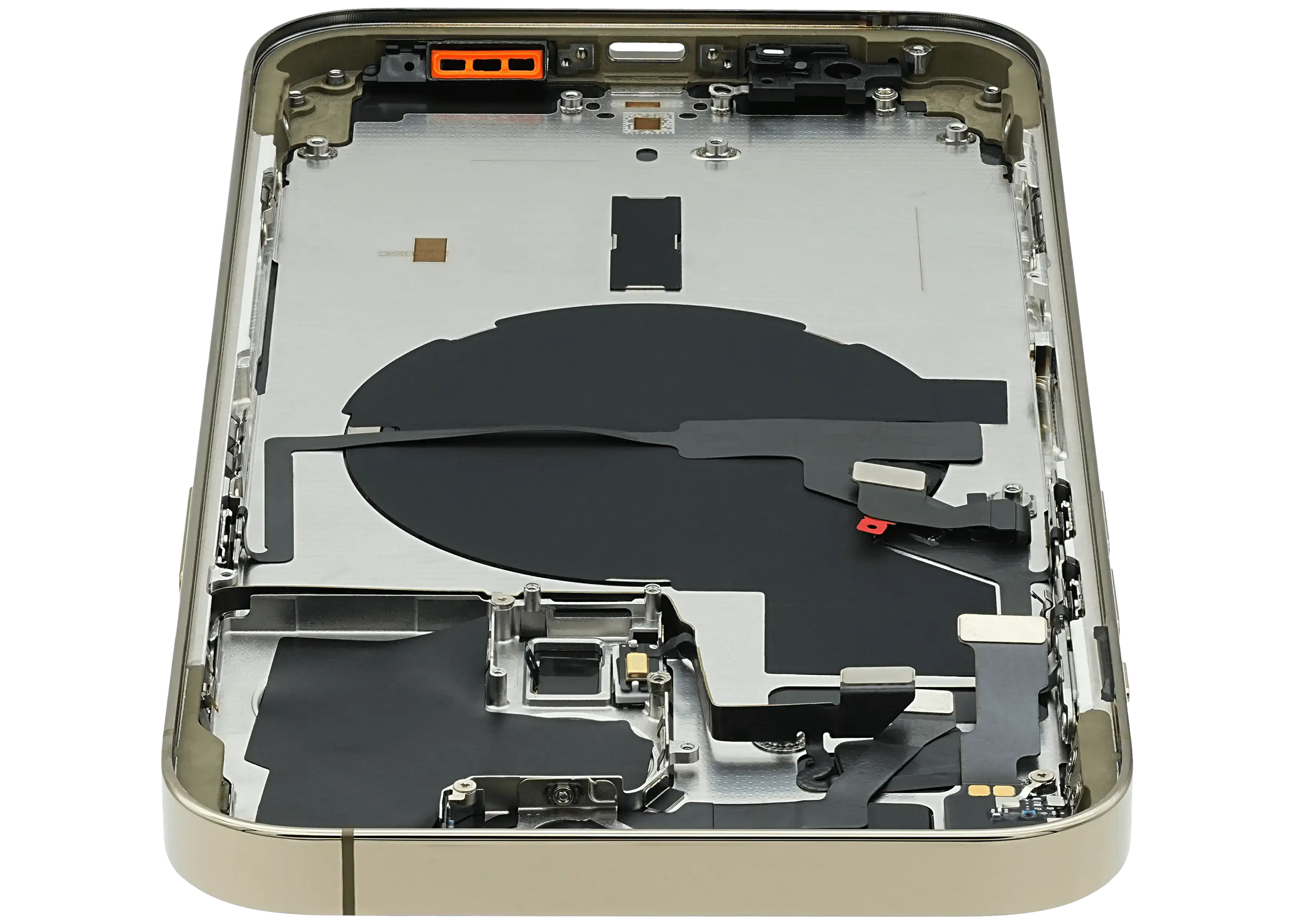 Backcover/Rahmen mit Small Parts für iPhone 14 Pro Max (EU / Global Version) (gebrauchter OEM-Ausbau, Qualität B) (Gold)