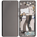 OLED-Display mit Rahmen für Samsung Galaxy S21 Ultra 5G (Aftermarket Plus) (120Hz) (Phantom Black)