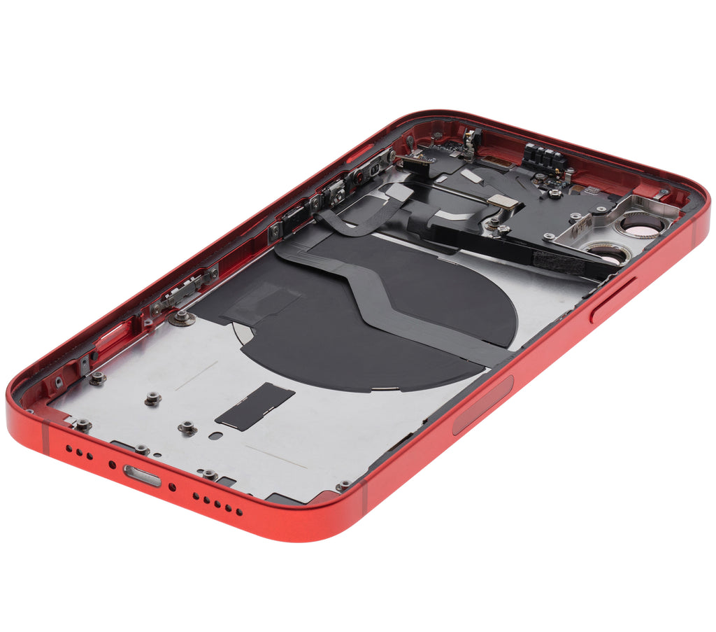 Backcover/Rahmen mit Small Parts für iPhone 12 (EU / Global Version) (gebrauchter OEM-Ausbau, Qualität A) (Rot)