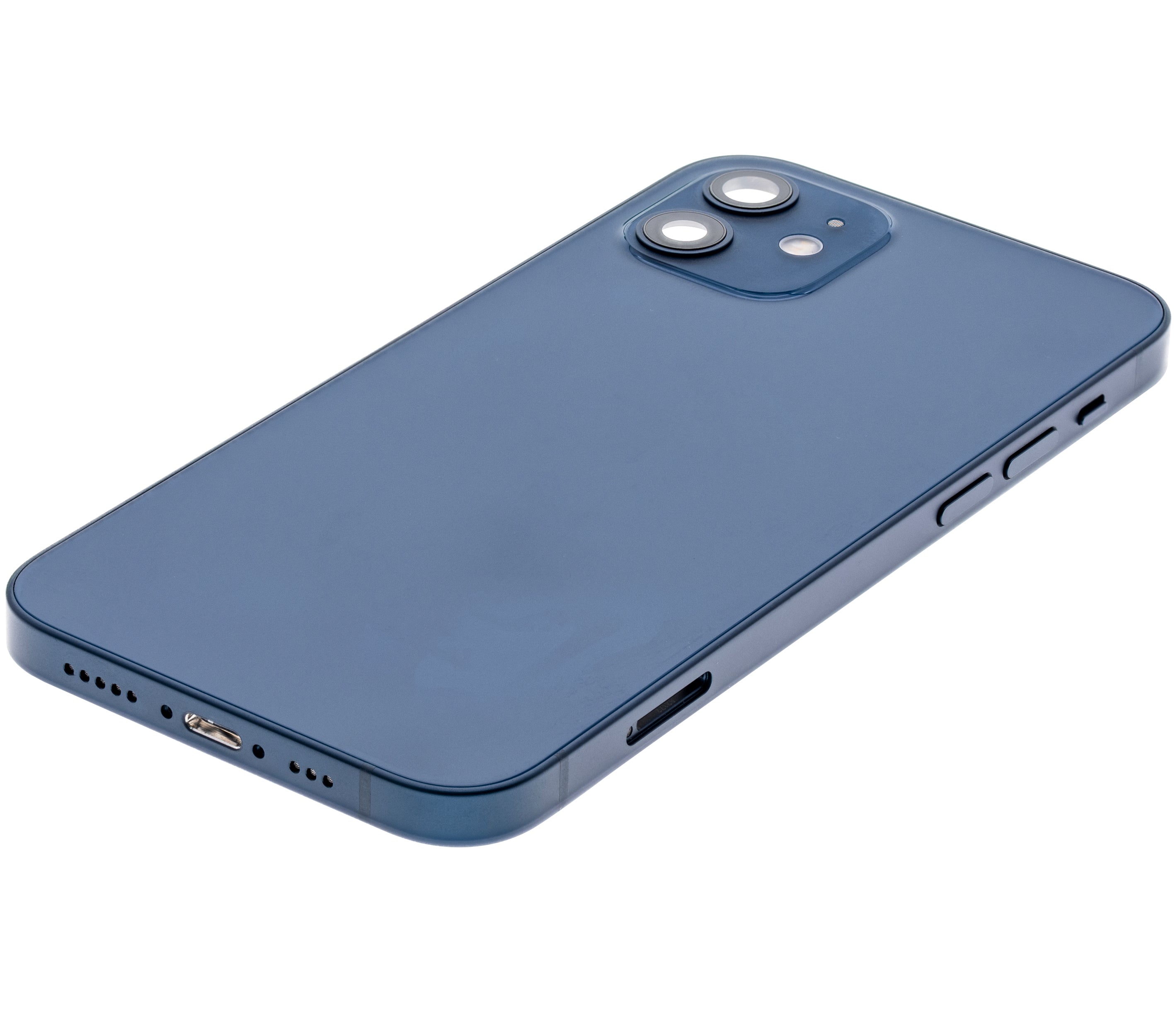 Backcover/Rahmen mit Small Parts für iPhone 12 (US-Version) (gebrauchter OEM-Ausbau, Qualität C) (Blau)