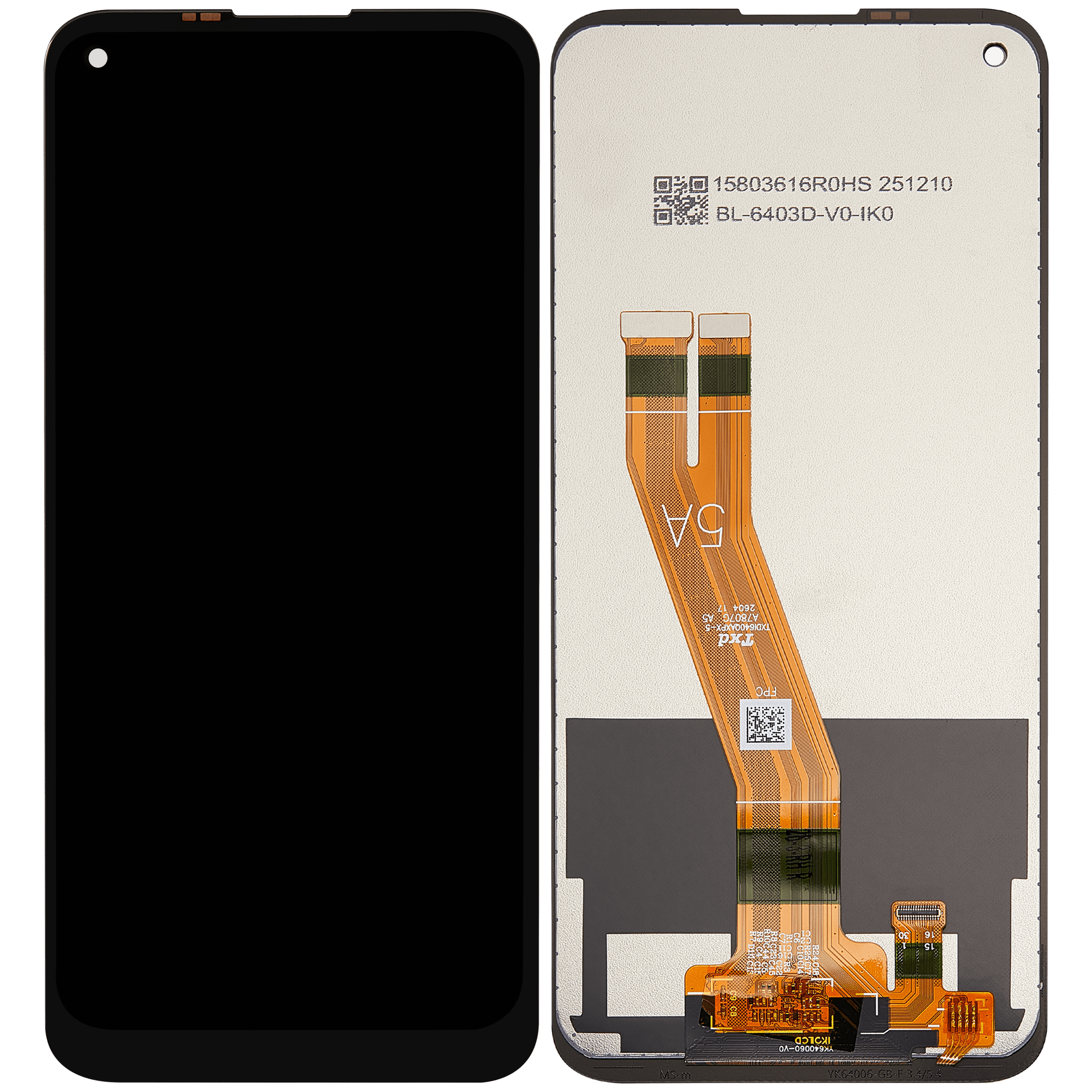 LCD-Display ohne Rahmen für Nokia 5.4 (Refurbished)