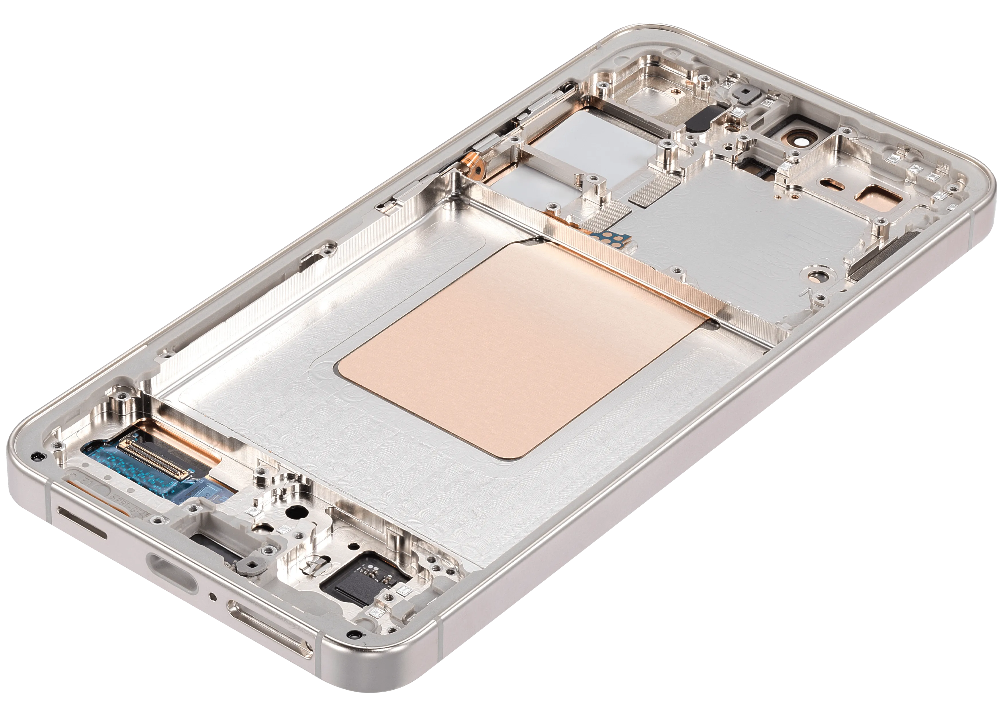 OLED-Display mit Rahmen für Samsung Galaxy S24 5G (US & Internationale Version) (Aftermarket Plus) (Amber Yellow)