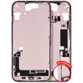 Midframe/Frame with Charging Port Flex and Small Parts for iPhone 15 (US Version) (Used OEM Pull, Quality B) (Pink)