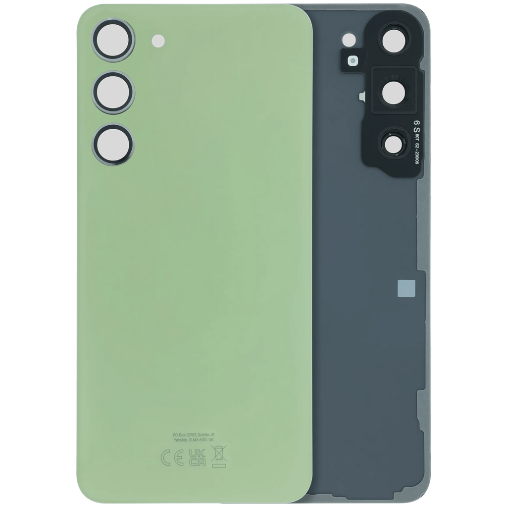 Backcover Glass mit Camera Lens Compatible für Samsung Galaxy S23 Plus (S916B) (Service Pack) (Lime)