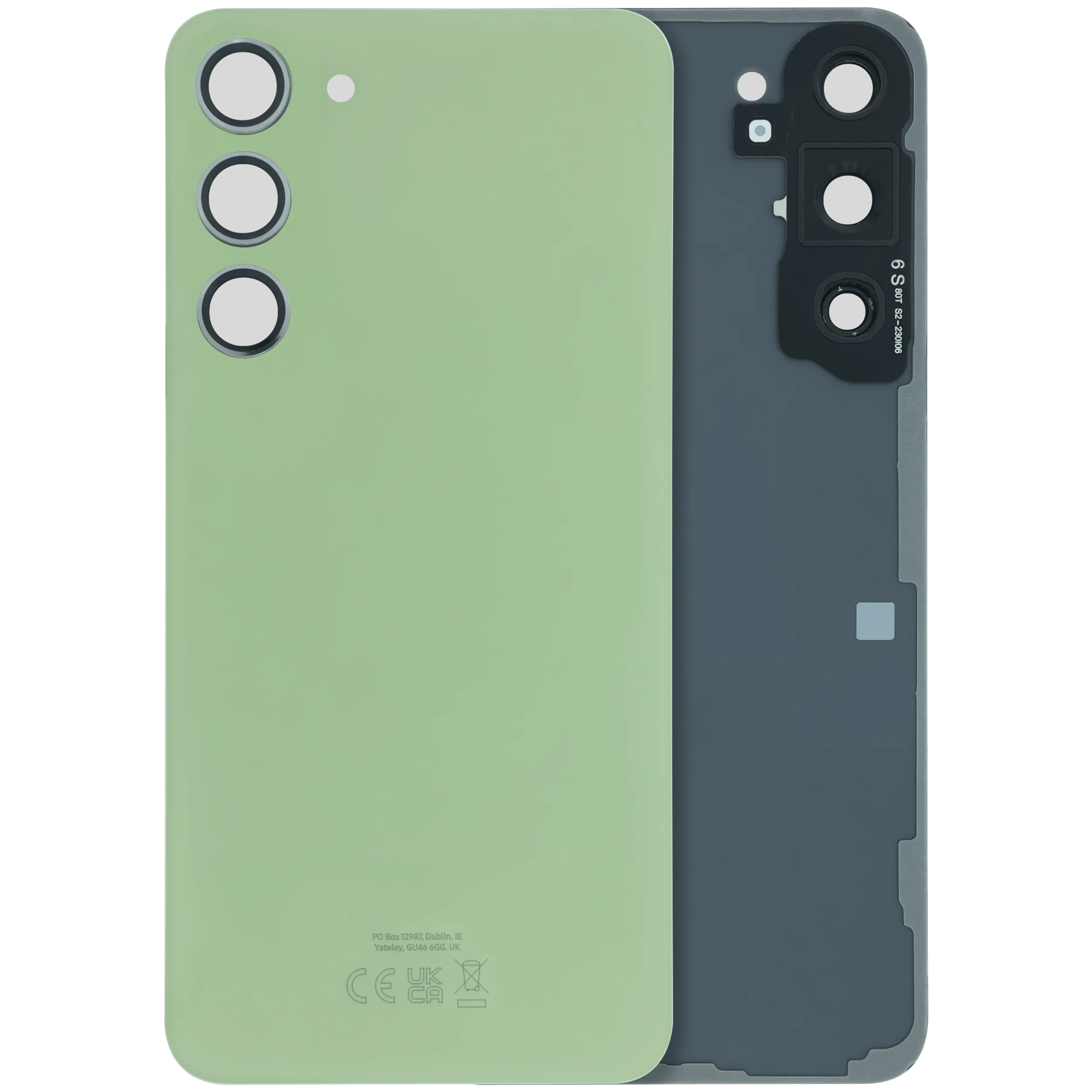 Backcover Glass mit Camera Lens Compatible für Samsung Galaxy S23 Plus (S916B) (Service Pack) (Lime)