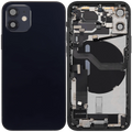 Backcover/Rahmen mit Ladebuchse Flex & Small Parts für iPhone 12 Mini (EU / Global Version) (gebrauchter OEM-Ausbau, Qualität A) (Schwarz)