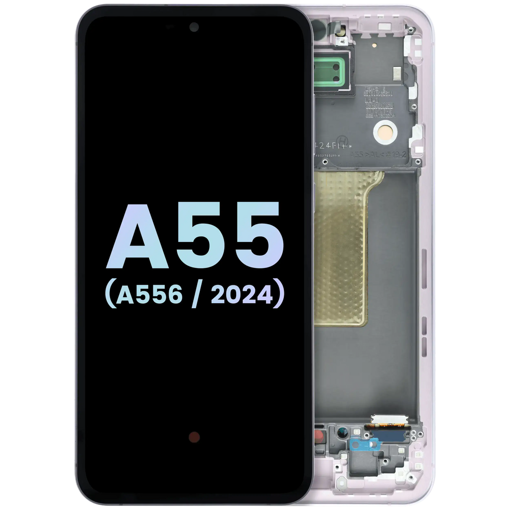 OLED-Display mit Rahmen für Samsung Galaxy A55 (Service Pack, Lilac)