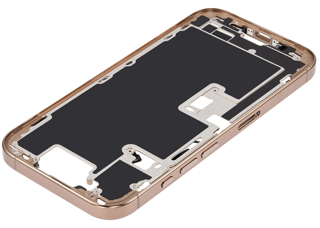 Midframe/Rahmen mit Power And Volume Button für iPhone 16 Pro (EU / Global Version) (Aftermarket Plus) (Desert Titanium)