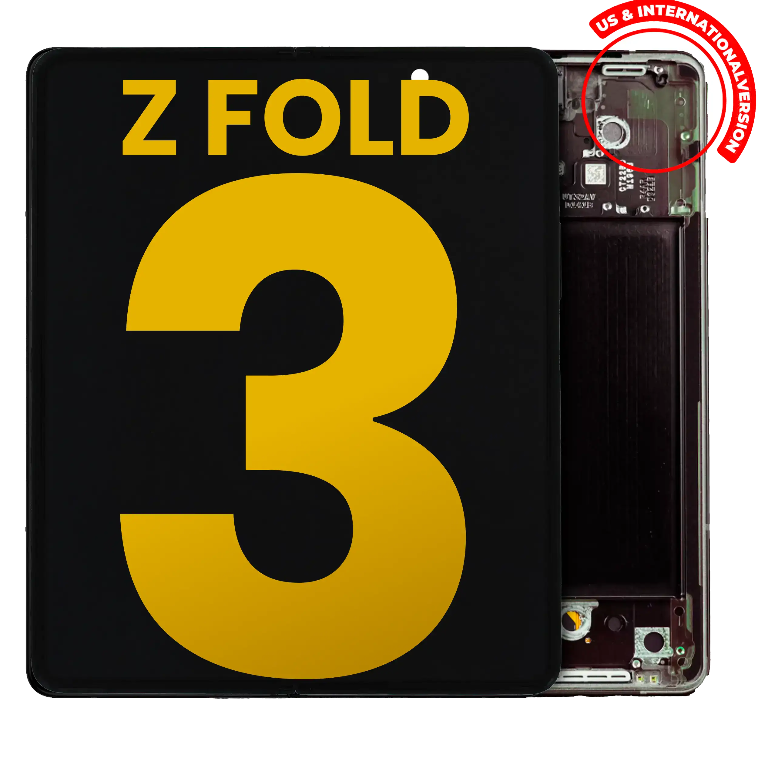 OLED-Modul mit Rahmen für Samsung Galaxy Z Fold 3 Refurbished Phantom Black