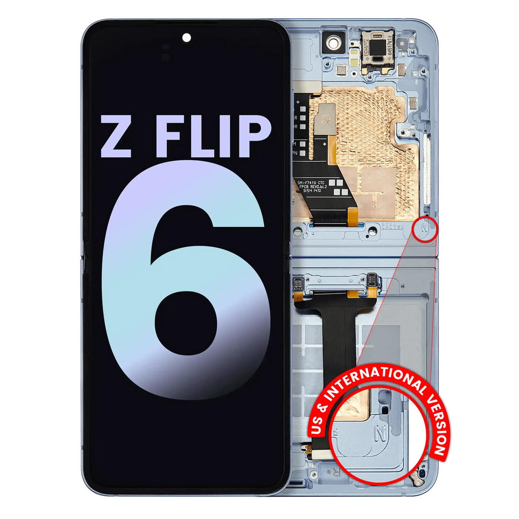 Internal OLED Display with Frame for Samsung Galaxy Z Flip 6 5G (US & International) (Service Pack) (Blue)