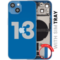 Backcover/Rahmen mit Ladebuchse Flex & Small Parts für iPhone 13 (EU / Global Version) (gebrauchter OEM-Ausbau, Qualität B) (Blau)