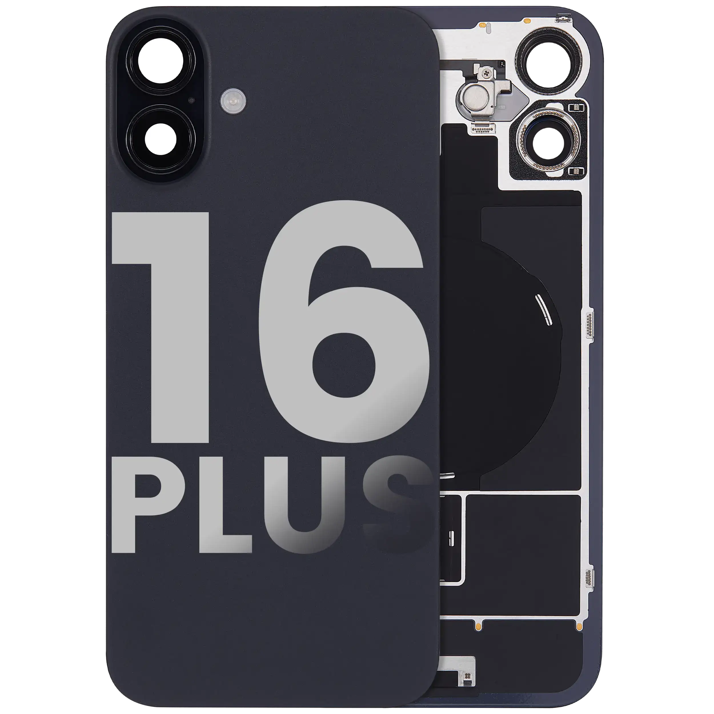 Backcover mit MagSafe, NFC, Blitz-Flexkabel für iPhone 16 Plus - OEM Pull C (Sch