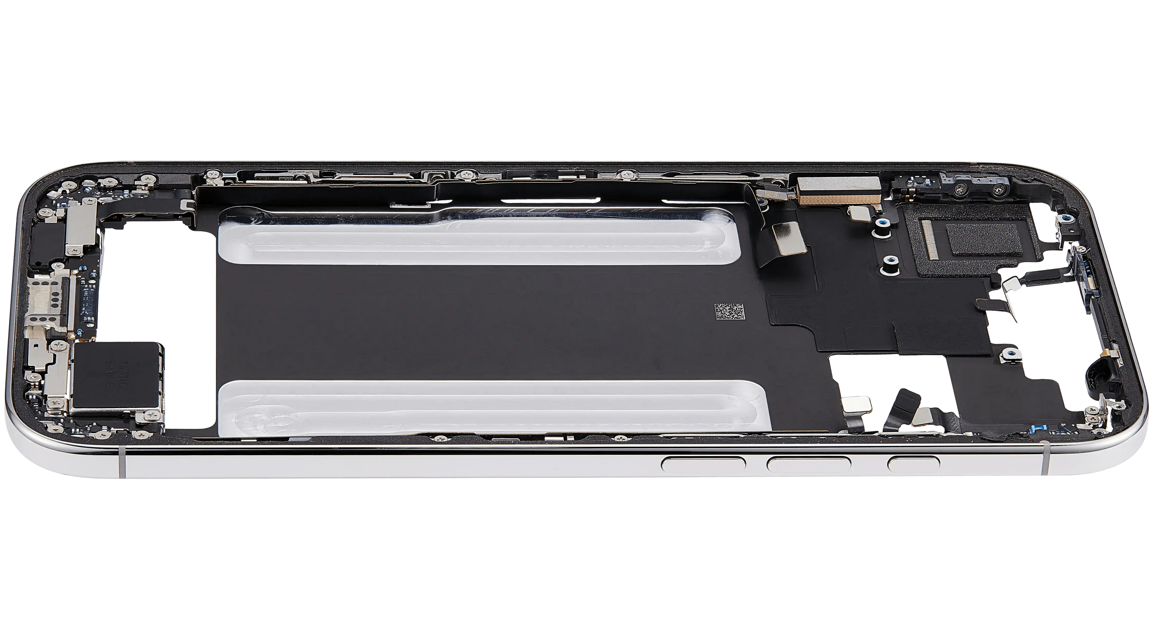 Midframe/Rahmen mit Ladebuchse Flex & Small Parts für iPhone Air (US / EU Version) (gebrauchter OEM-Ausbau, Qualität B) (Cloud White)