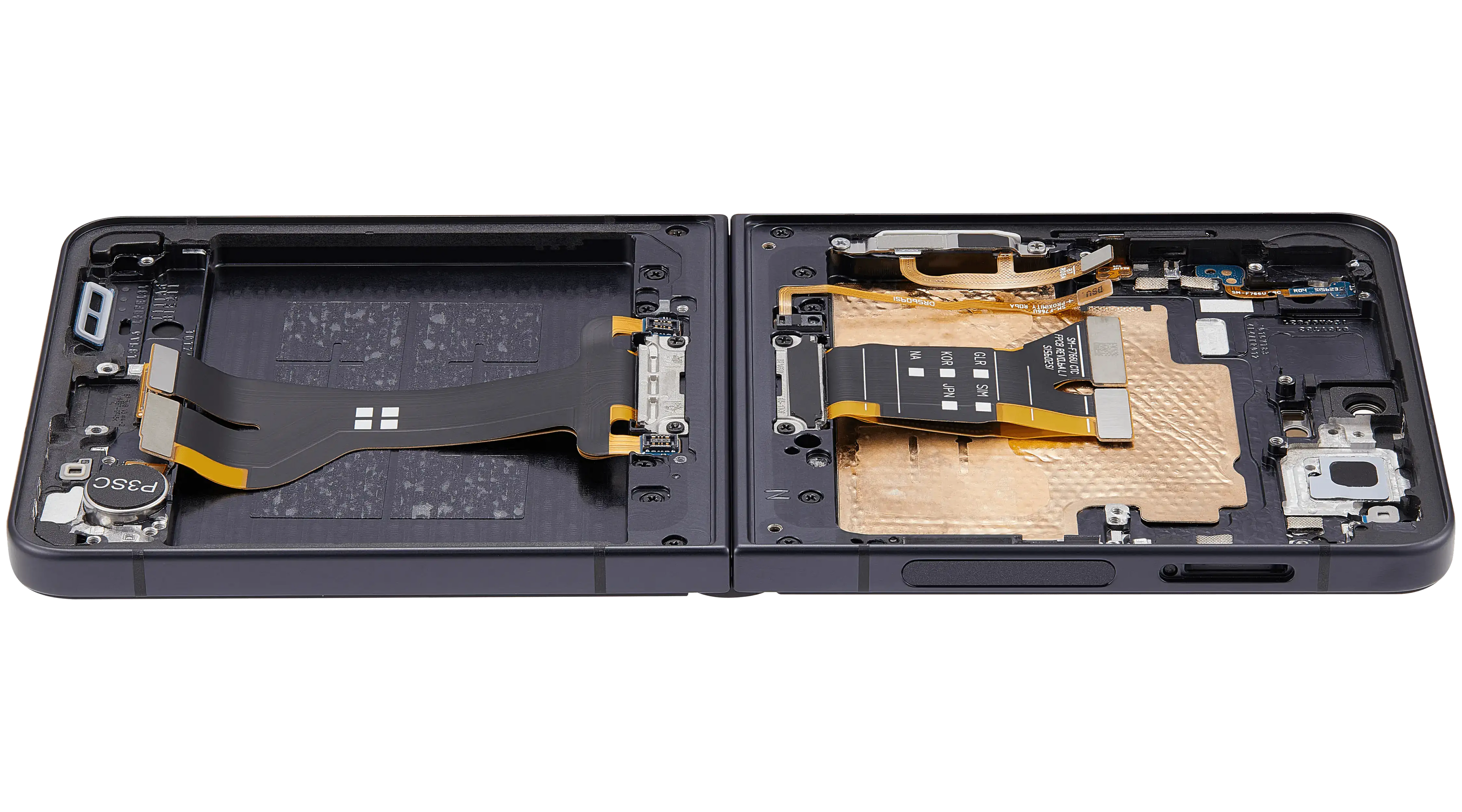 Inner OLED-Display mit Rahmen Compatible für Samsung Galaxy Z Flip 7 5G (US-Version) (Refurbished) (Jet Black)
