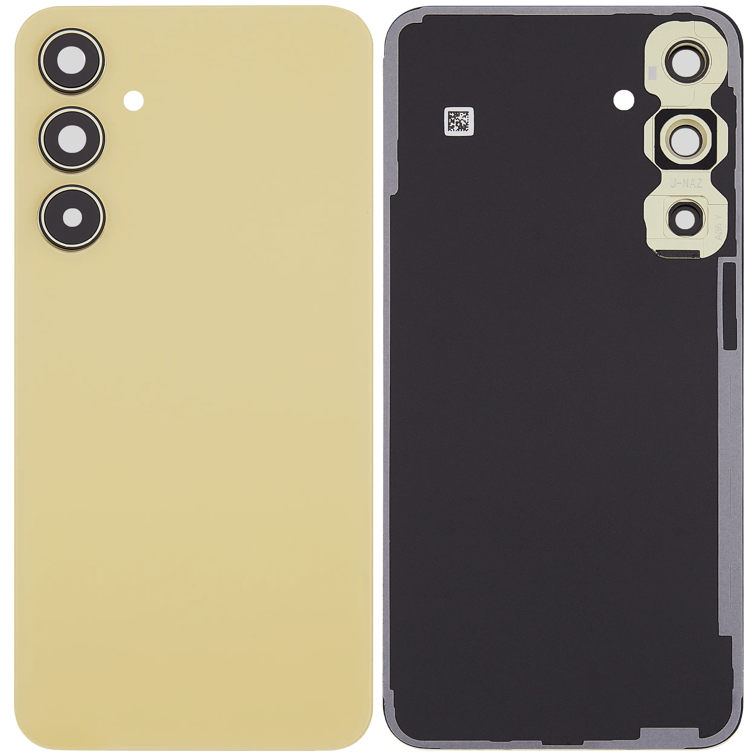 Backcover Glass mit Camera Lens für Samsung Galaxy A35 5G (A356 / 2024 (ohne Logo) (Aftermarket Plus) (Lemon)