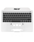 Top Case mit Keyboard (ISO UK) für MacBook Pro 13" A1989 (2018-2019) (gebrauchter OEM-Ausbau, Qualität A) (Silber)