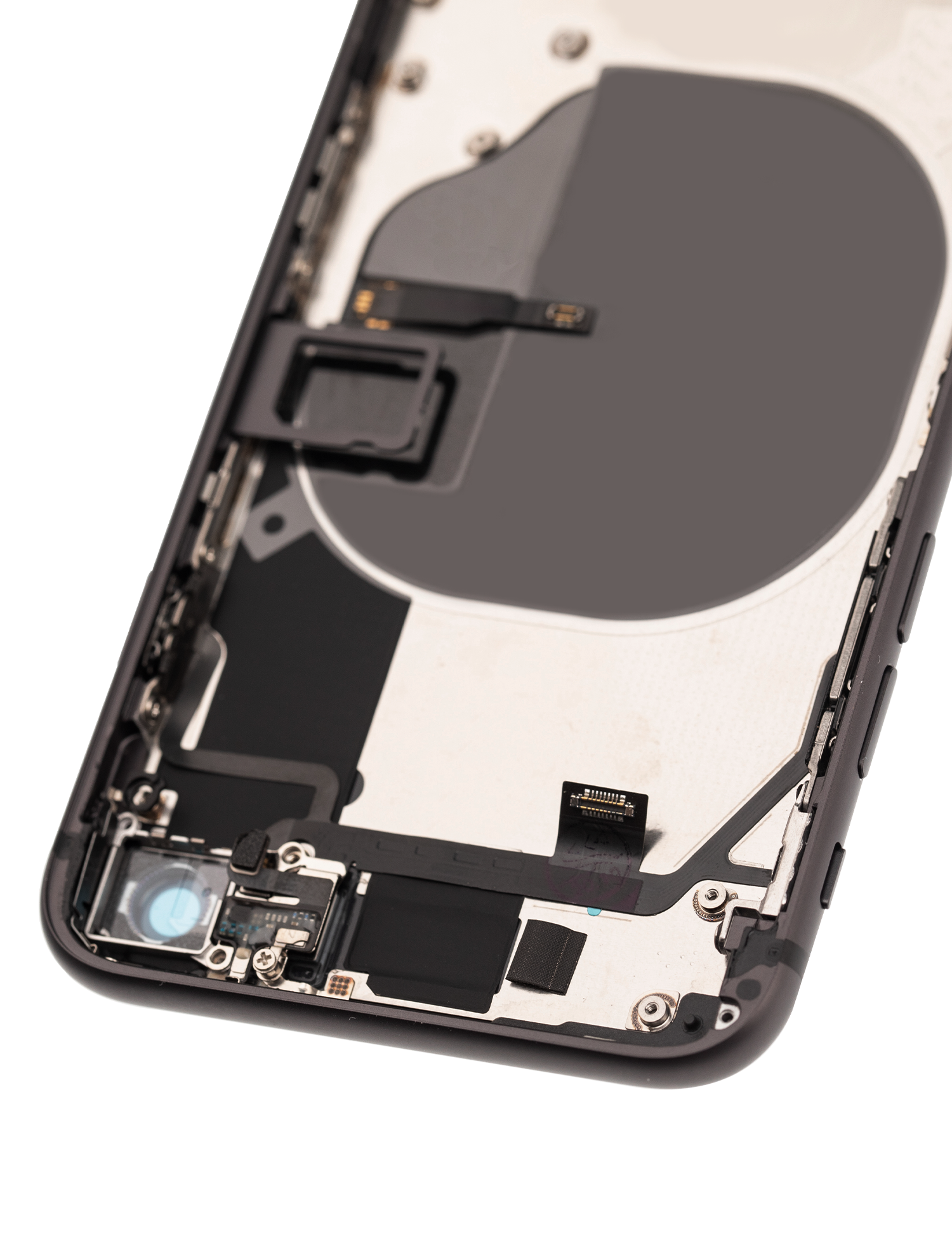 Backcover/Rahmen mit Small Components Pre-Installed für iPhone 8 (gebrauchter OEM-Ausbau, Qualität B) (Space Grau)