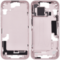 Midframe/Rahmen mit Small Parts für iPhone 15 (EU / Global Version) (gebrauchter OEM-Ausbau, Qualität B) (Pink)