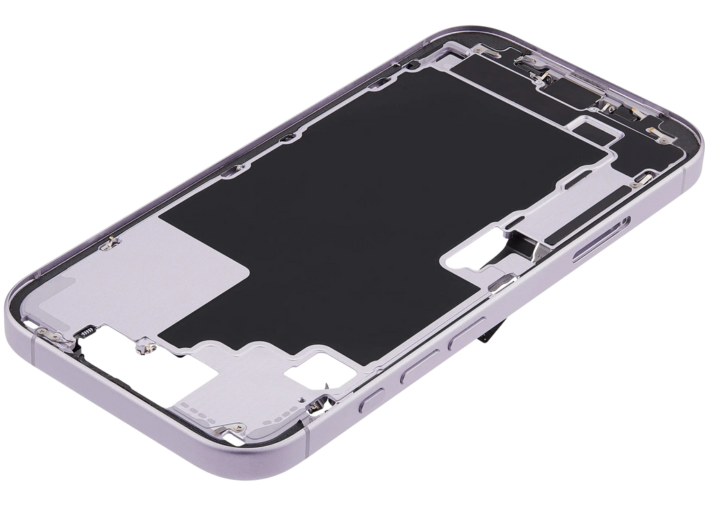 Midframe/Rahmen mit Ladebuchse Flex & Small Parts für iPhone 17 (EU / Global Version) (gebrauchter OEM-Ausbau, Qualität A) (Lavender)