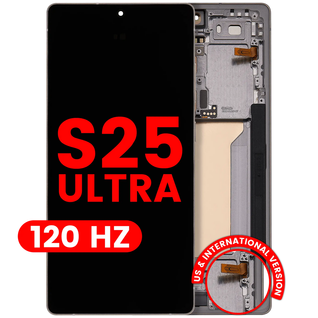 OLED-Display mit Rahmen für Samsung Galaxy S25 Ultra 5G (US & International) (Aftermarket Plus) (120Hz) (Titanium Pink Gold / Jade Green / Grey)