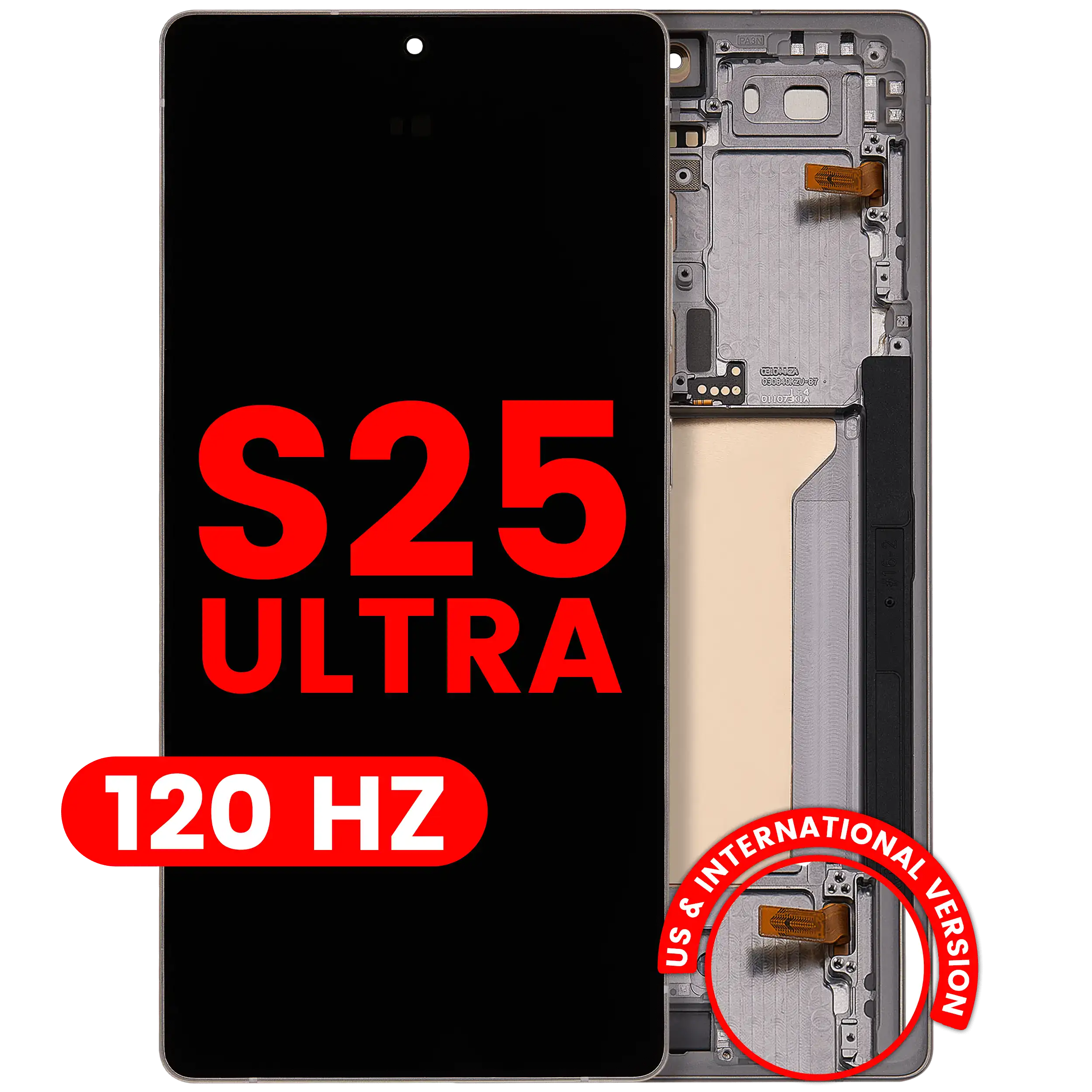 OLED-Display mit Rahmen für Samsung Galaxy S25 Ultra 5G (US & International) (Aftermarket Plus) (120Hz) (Titanium Pink Gold / Jade Green / Grey)