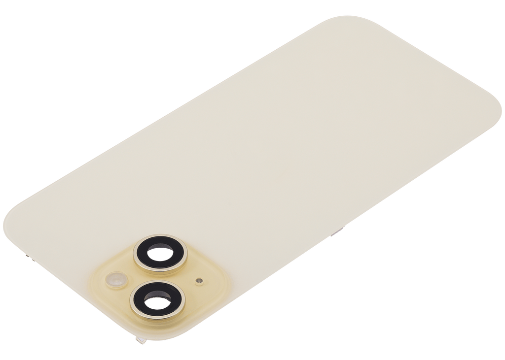 Backcover mit MagSafe Magnet & NFC & Blitz-Flexkabel für iPhone 15 (gebrauchter OEM-Ausbau, Qualität C) (Gelb)