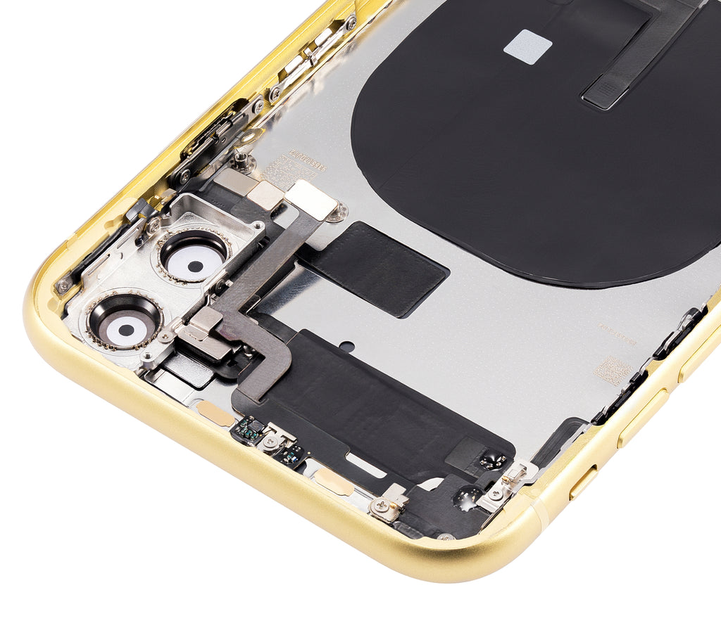 Backcover Rahmen mit Kleinteilen iPhone 11 Gelb Aftermarket Plus ohne Logo