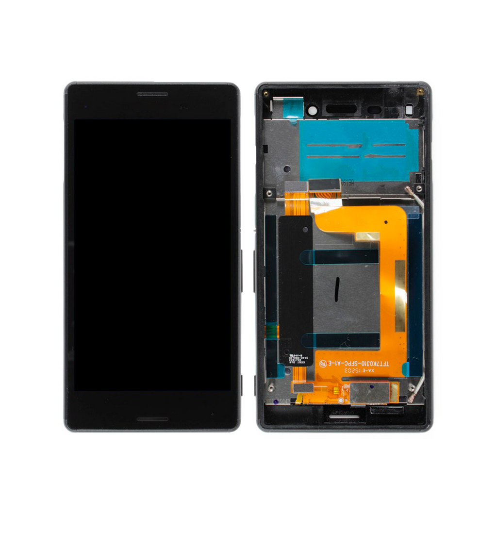 LCD-Display mit Rahmen für Sony Xperia M4 Aqua (E2303 / E2306 / E2353 / E2363) (Schwarz)