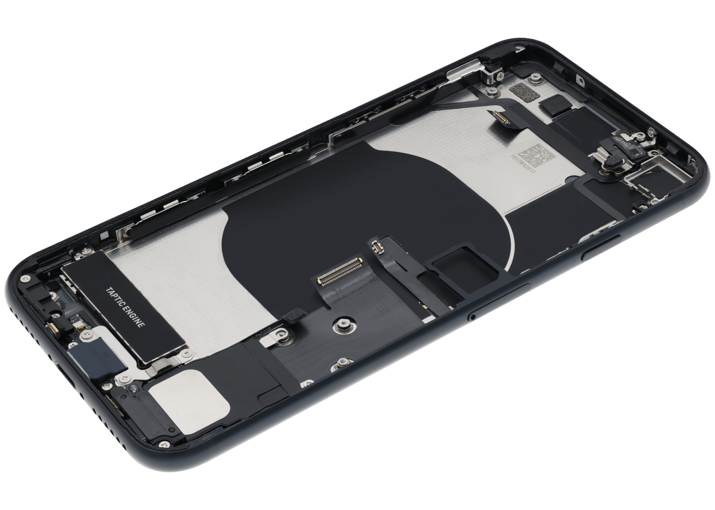 Backcover/Rahmen mit Ladebuchse Flex and Small Components Pre-Installed für iPhone SE (2022) (gebrauchter OEM-Ausbau, Qualität B) (Midnight)