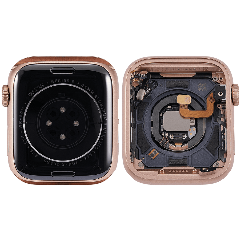 Backcover/Rahmen Compatible für Watch Series 6 (44MM) (gebrauchter OEM-Ausbau, Qualität A) (Cellular Version) (Aluminum / Rose Gold)