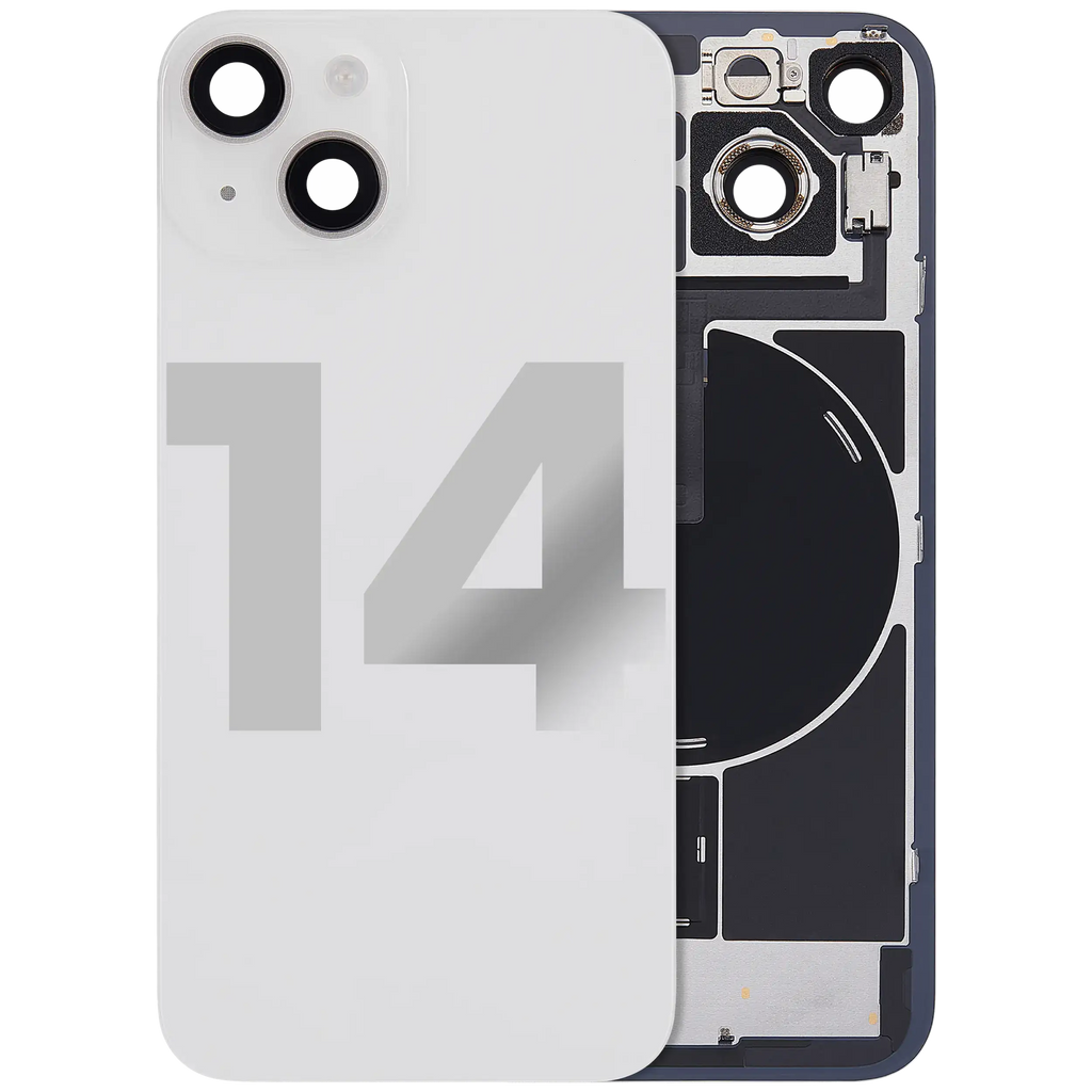 Backcover mit MagSafe Magnet & NFC & Blitz-Flexkabel für iPhone 14 (gebrauchter OEM-Ausbau, Qualität A) (Starlight)