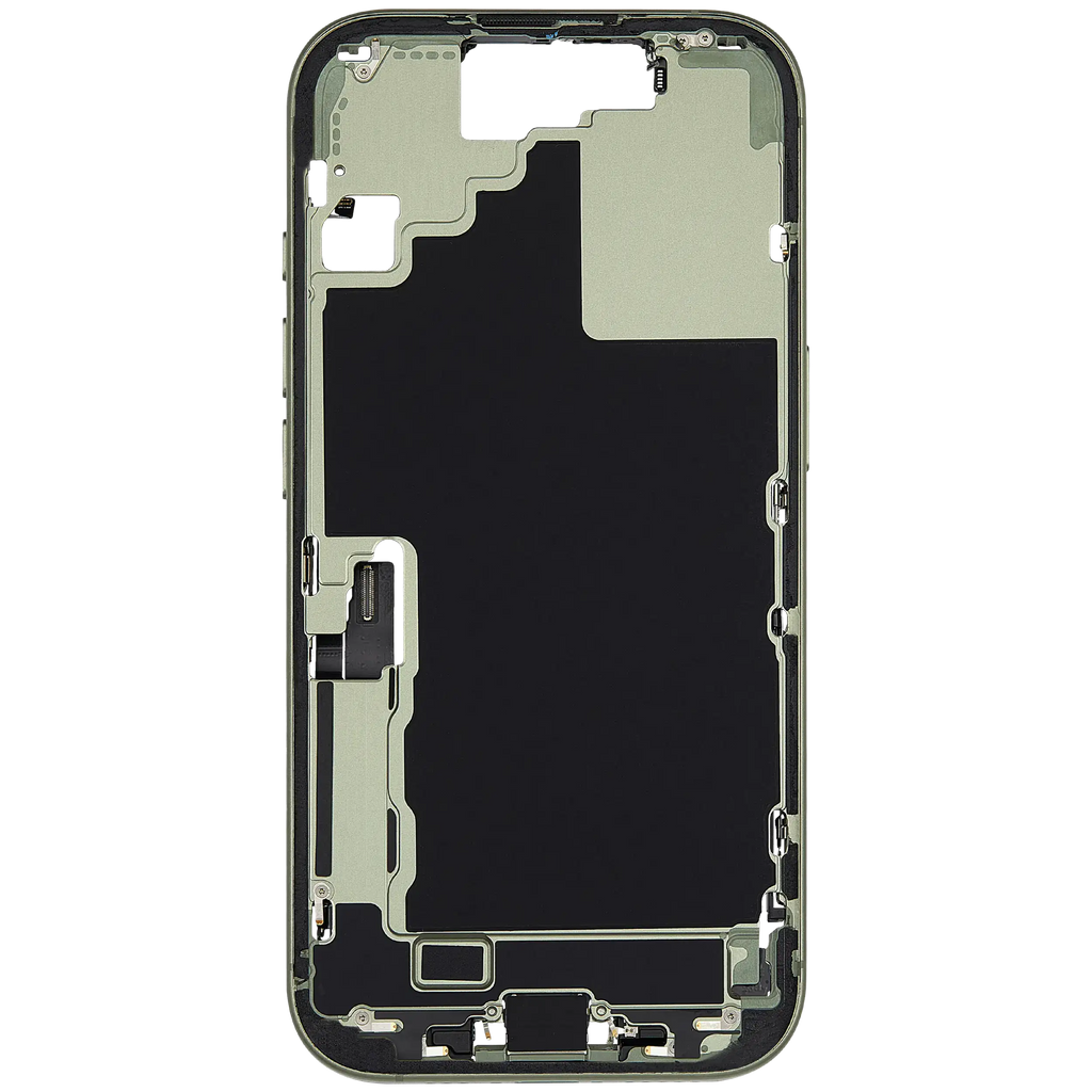 Midframe/Rahmen mit Ladebuchse Flex & Small Parts für iPhone 17 (EU / Global Version) (gebrauchter OEM-Ausbau, Qualität A) (Sage)