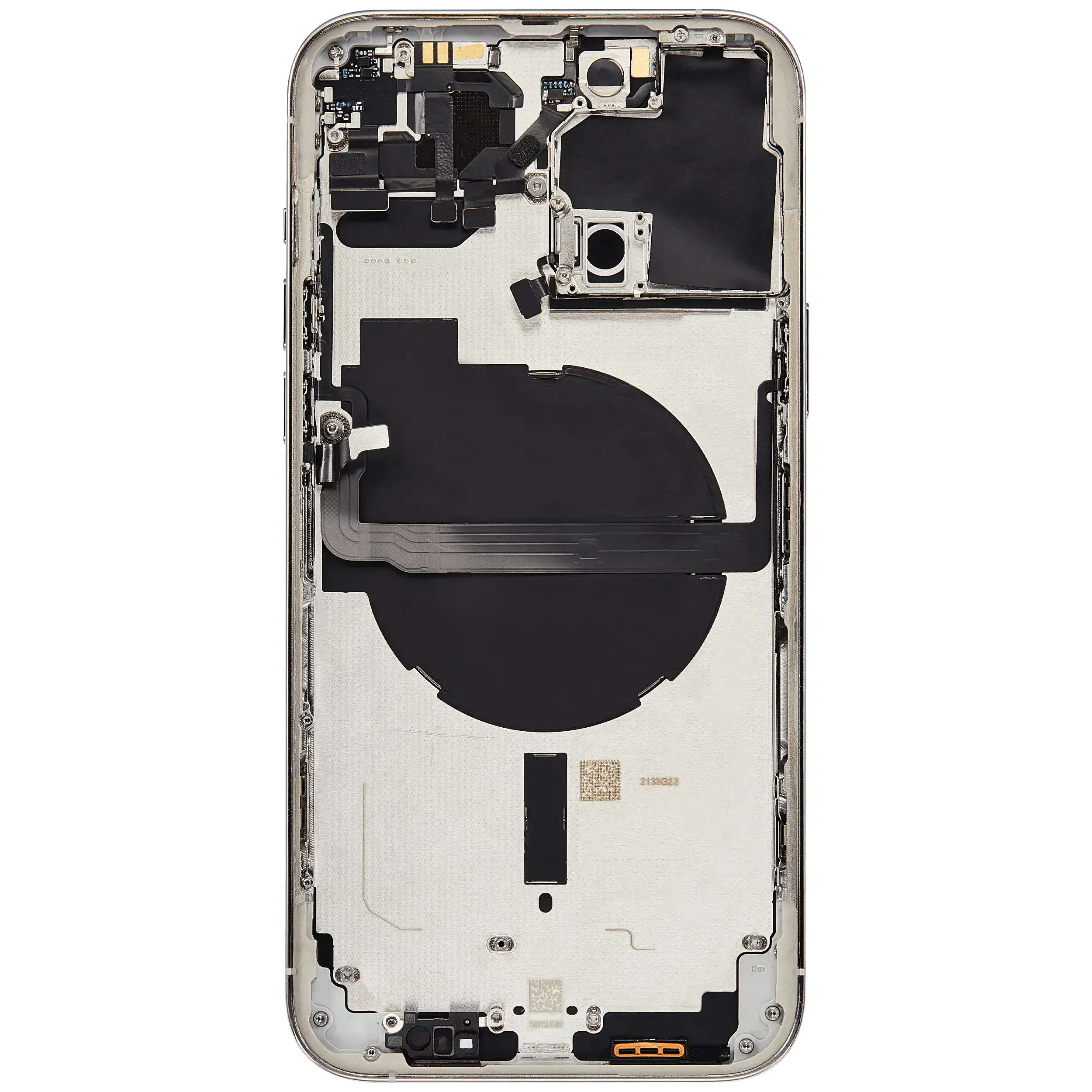 Backcover/Rahmen mit Small Parts für iPhone 13 Pro Max (EU / Global Version) (gebrauchter OEM-Ausbau, Qualität B) (Silber)
