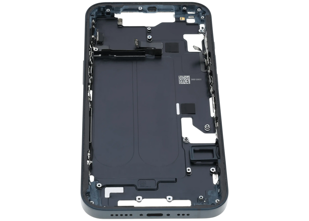 Midframe/Rahmen mit Small Parts für iPhone 14 (EU / Global Version) (gebrauchter OEM-Ausbau, Qualität C) (Midnight)