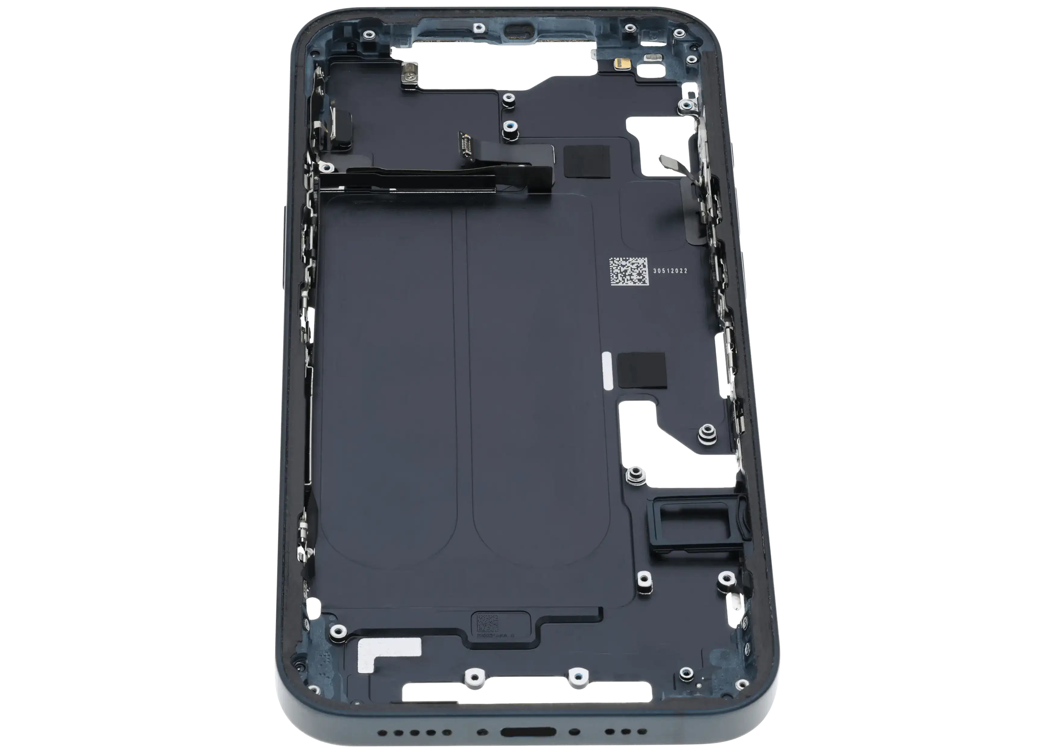 Midframe/Rahmen mit Small Parts für iPhone 14 (EU / Global Version) (gebrauchter OEM-Ausbau, Qualität C) (Midnight)
