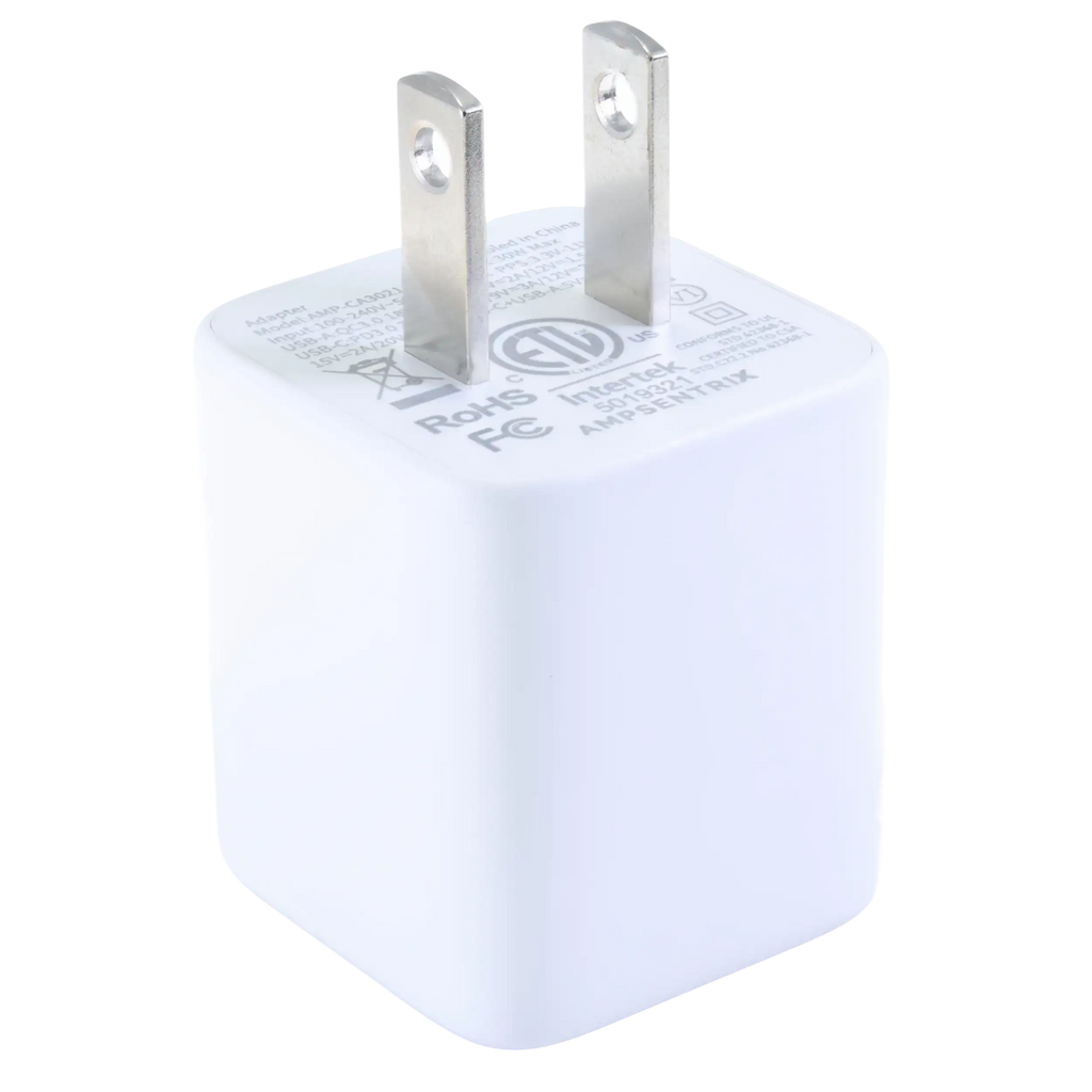 AmpSentrix Pro 30W 2-in-1 USB-C / USB-A GaN Wall Adapter (Pink)