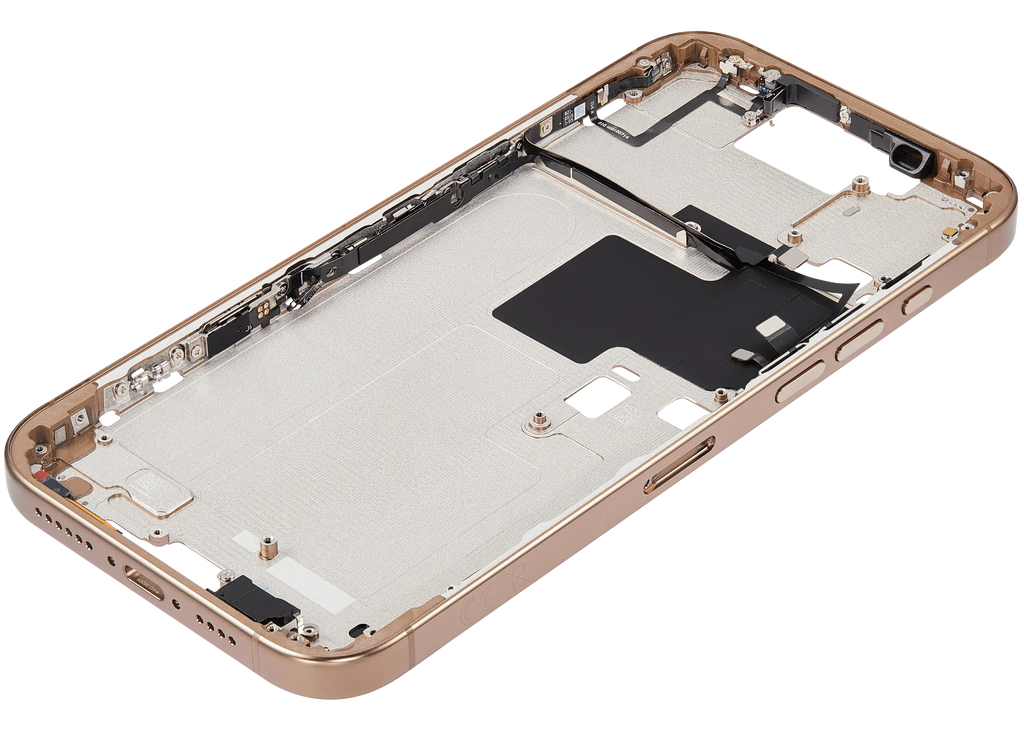 Midframe/Rahmen mit Power And Volume Button für iPhone 16 Pro Max (EU / Global Version) (Aftermarket Plus) (Desert Titanium)