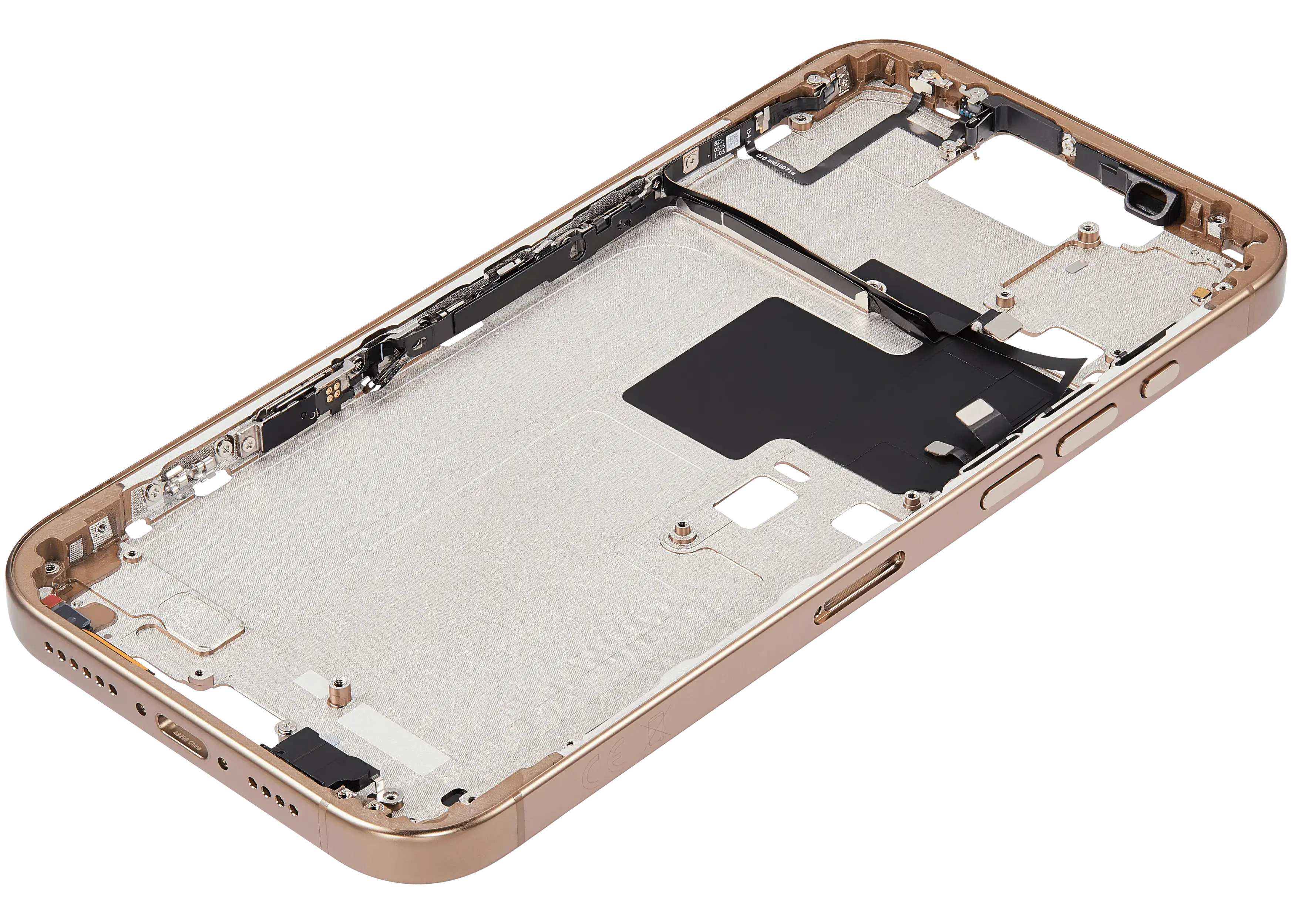 Midframe/Rahmen mit Power And Volume Button für iPhone 16 Pro Max (EU / Global Version) (Aftermarket Plus) (Desert Titanium)