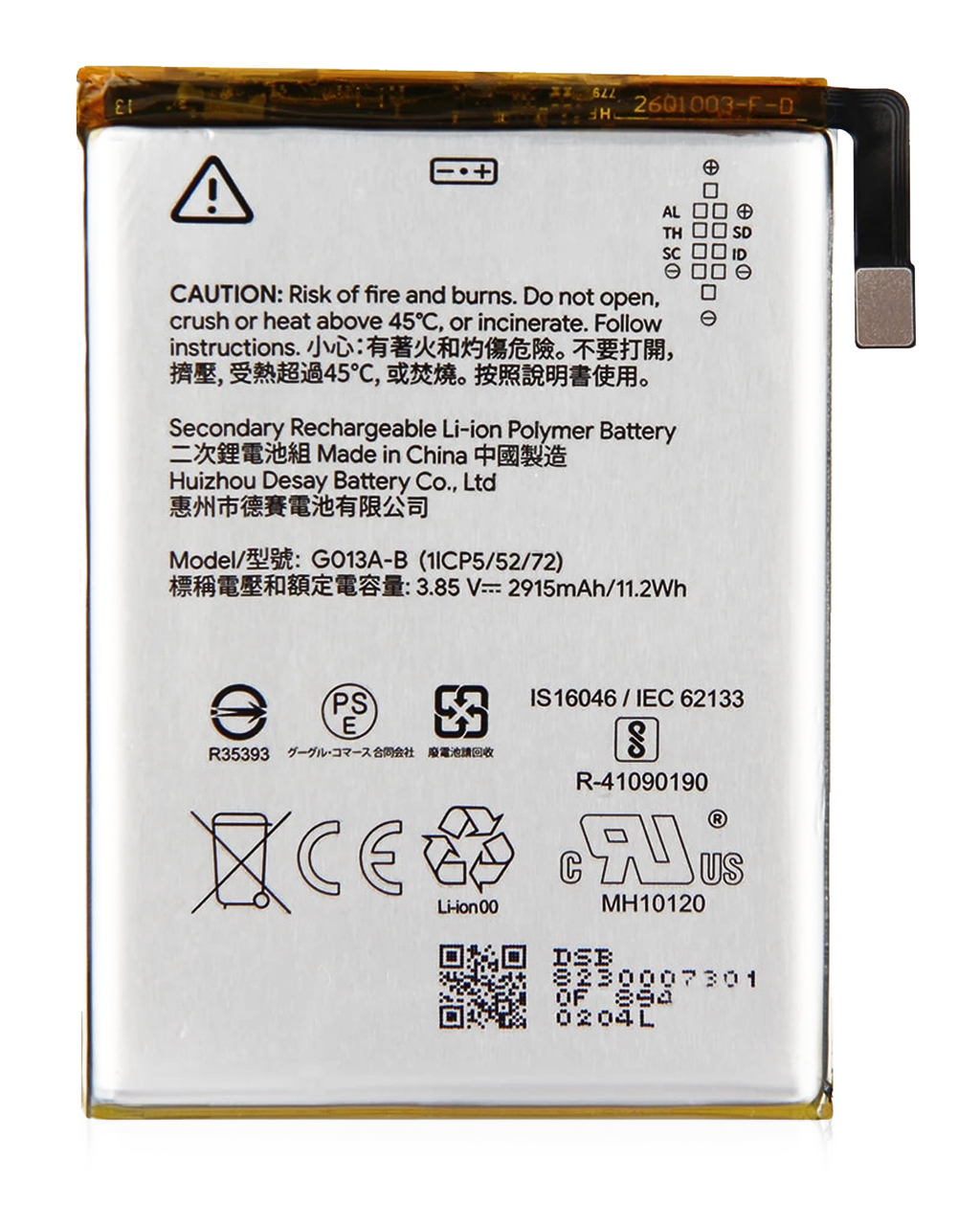 Replacement Battery for Google Pixel 3 (G013A-B) (Original OEM)