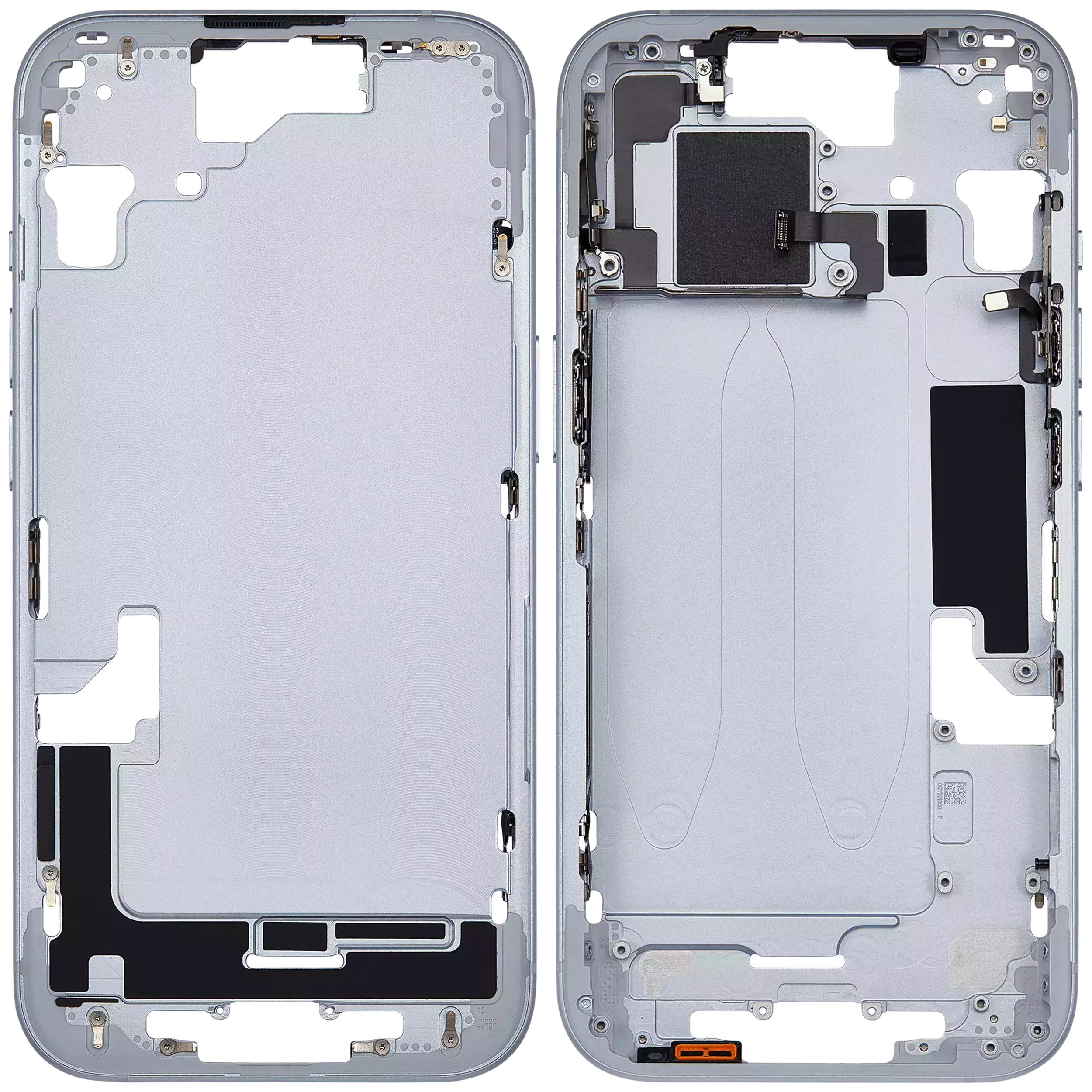 Midframe/Rahmen mit Small Parts für iPhone 15 (EU / Global Version) (gebrauchter OEM-Ausbau, Qualität A) (Blau)