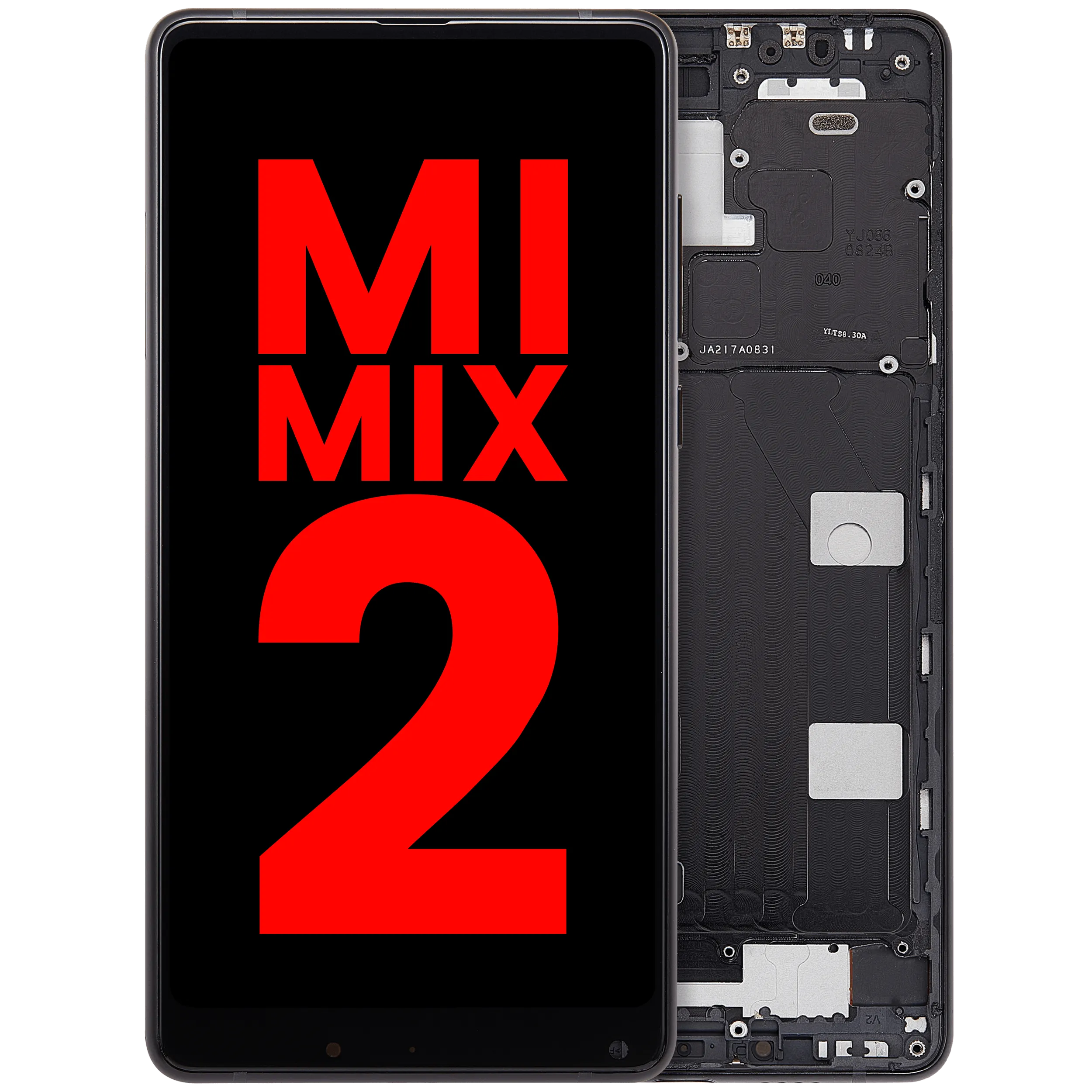 LCD-Display mit Rahmen für Xiaomi Mi Mix 2 (Aftermarket Plus) (Schwarz)
