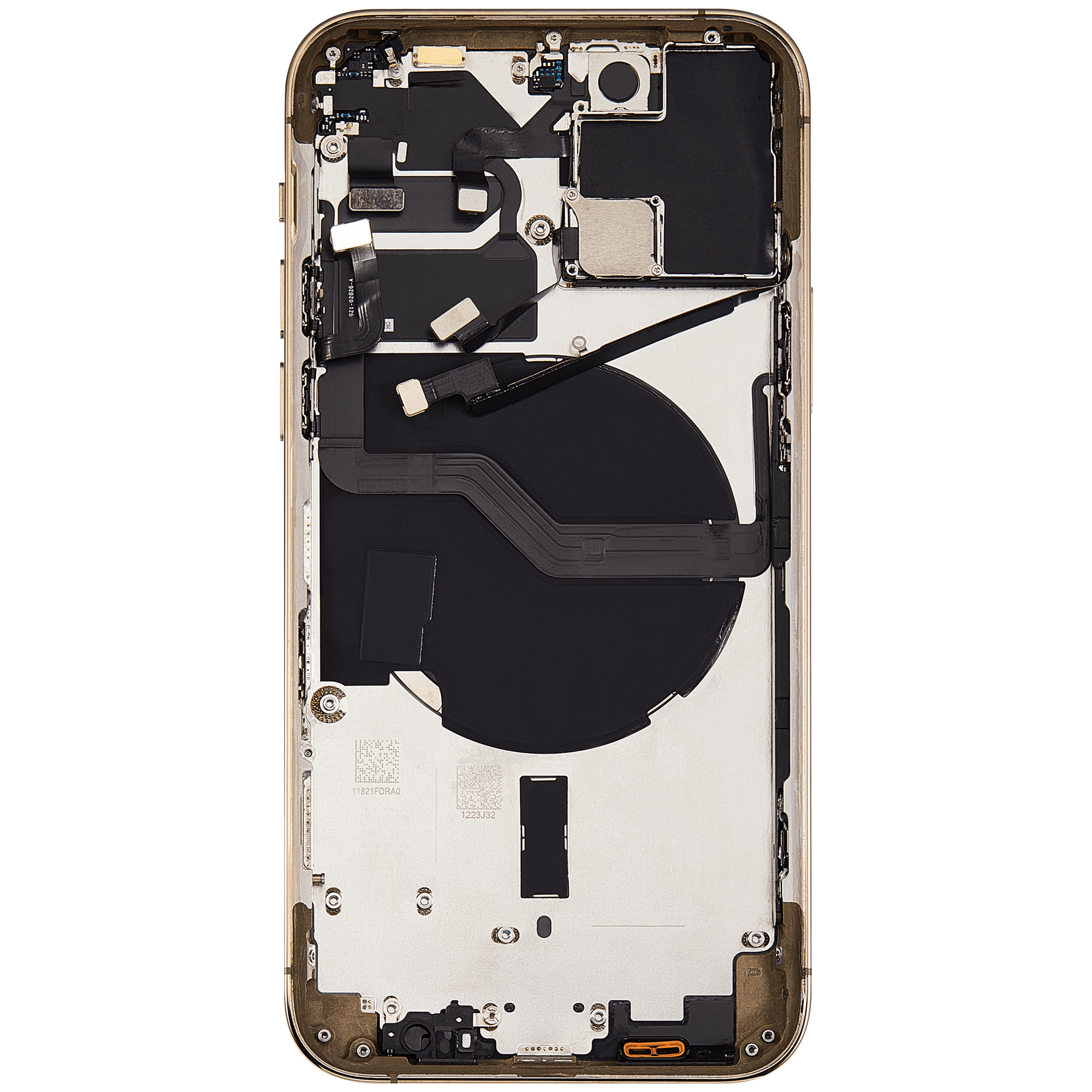 Backcover/Rahmen mit Small Parts für iPhone 12 Pro (EU / Global Version) (gebrauchter OEM-Ausbau, Qualität C) (Gold)