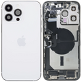 Backcover/Rahmen mit Ladebuchse Flex & Small Parts für iPhone 14 Pro Max (EU / Global Version) (gebrauchter OEM-Ausbau, Qualität A) (Silber)