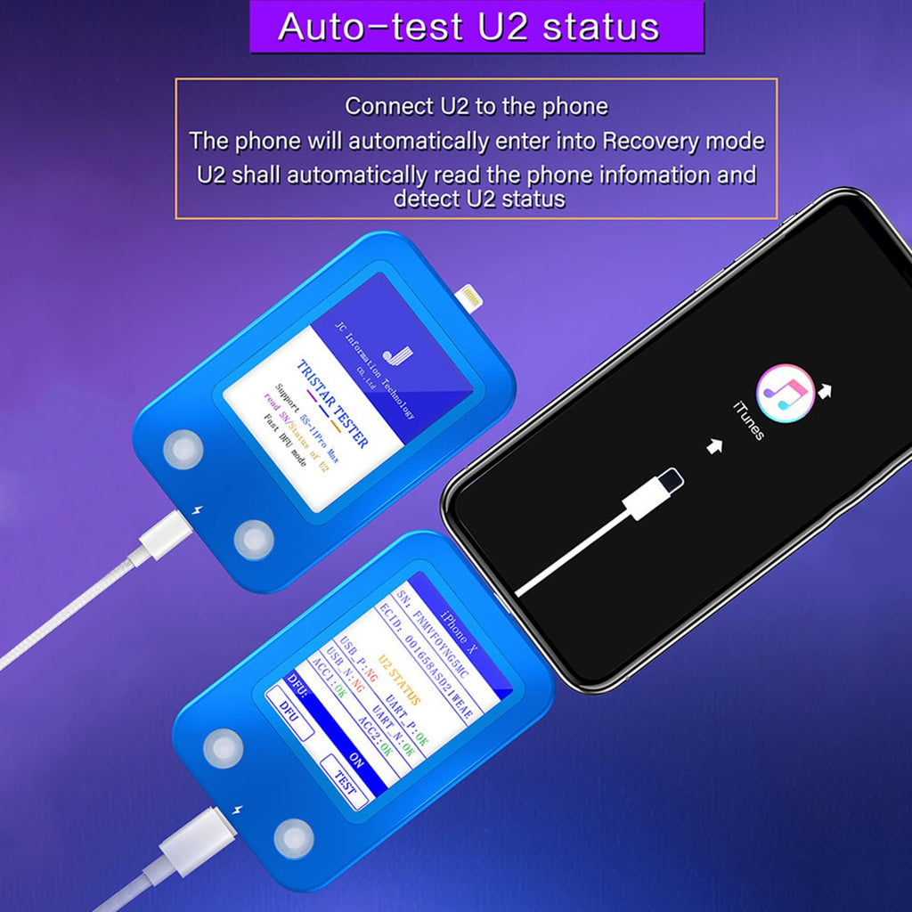 U2 Tristar Tester Quick Detector for iPhone 5 to 14 Pro Max