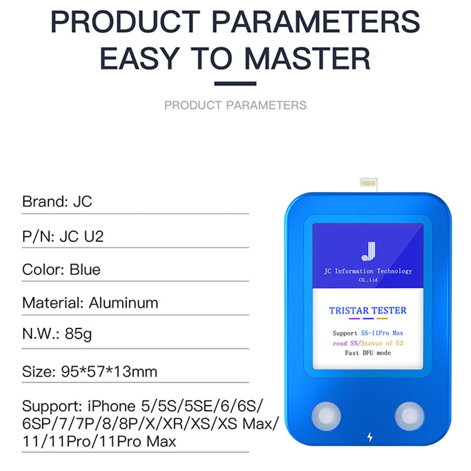 U2 Tristar Tester Quick Detector for iPhone 5 to 14 Pro Max