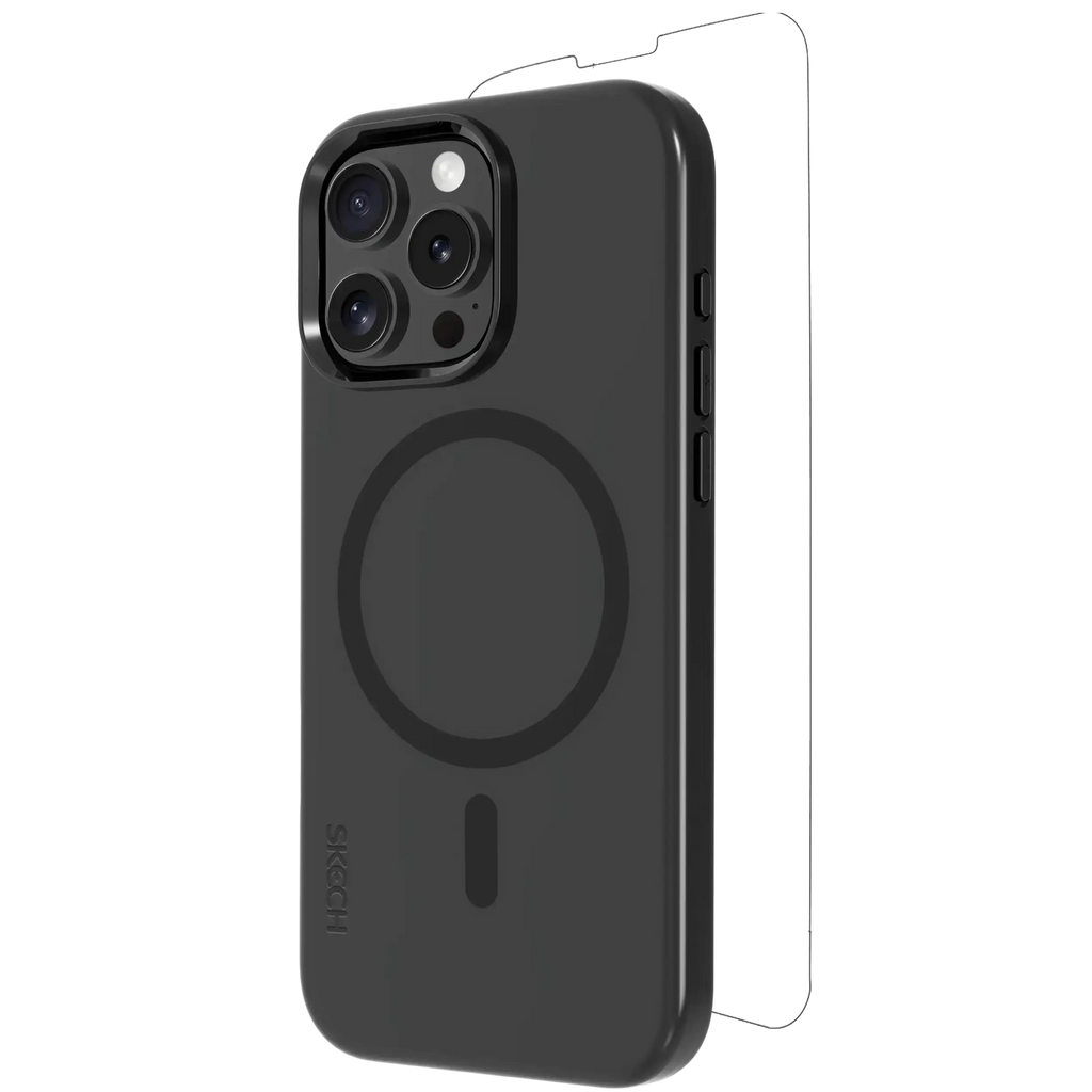 Black Case mit Display Protector And MagSafe für iPhone 16 Pro Max (Skech)